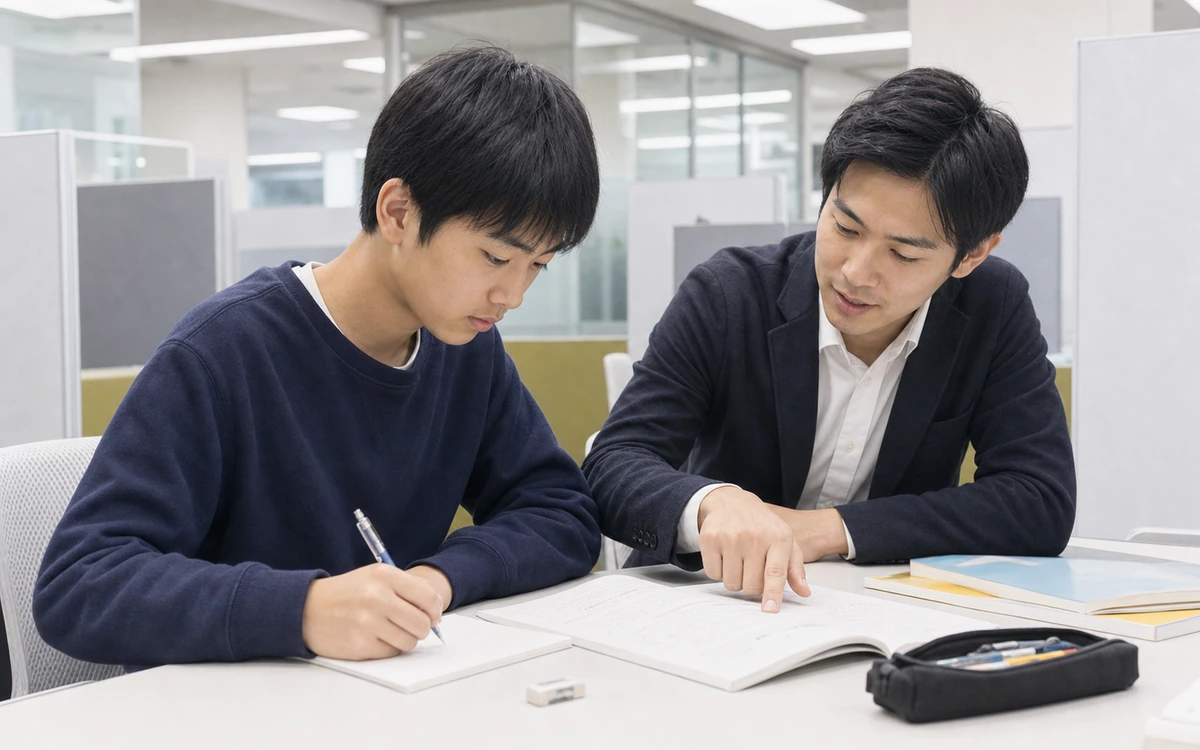 定期テスト対策に取り組む中学生